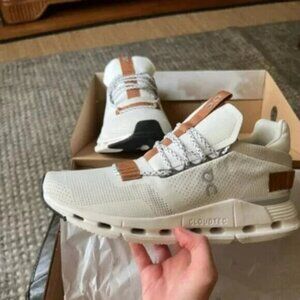 On Cloud Cloudnova Running Shoes White Pearl Brown